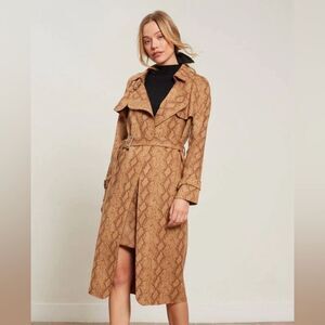 Women's Lucy Paris Chloe Snake Coat Belted Trench Size Medium EUC